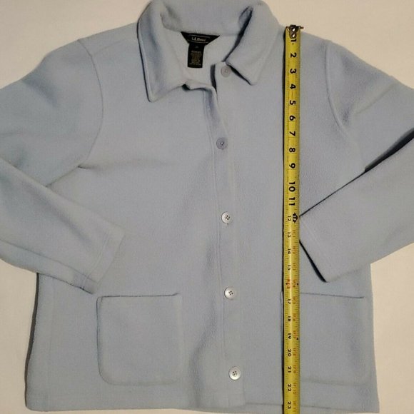 L.L. Bean Jackets & Coats Vtg Ll Bean Womens Fleece Button Down Powder Blue Double Front